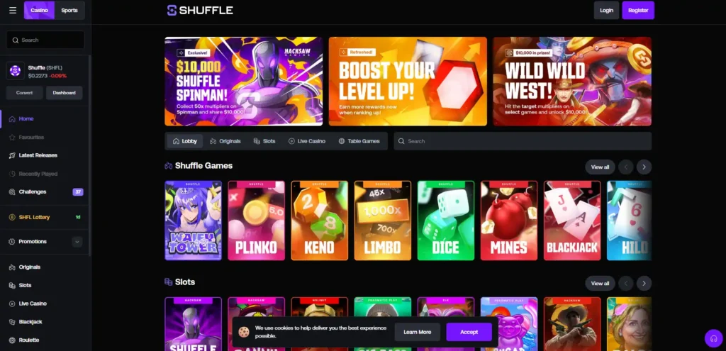 shuffle.io casino